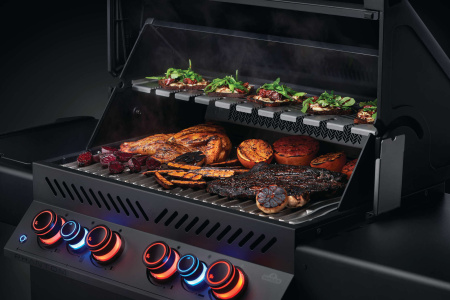 Газовый гриль Napoleon Prestige 500 Phantom тепловой с боковыми столиками