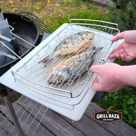 Сетка для жарки рыбы и овощей Grillbaza, нержавеющая сталь