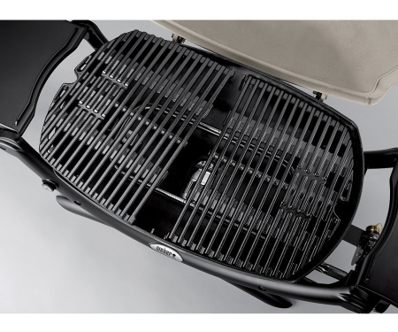 Гриль газовый Weber Q 1200 Black Line, черный на подставке
