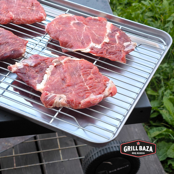 Многофункциональный поддон с решёткой Grillbaza, нержавеющая сталь