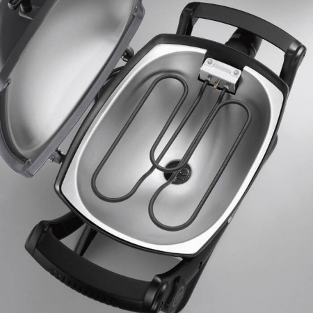 Электрический гриль барбекю Weber Q-1400 темно-серый с подставкой-тележкой для гриль кухни