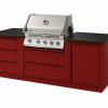 Компактная модульная гриль-кухня KuhniGrill Ontario, красная